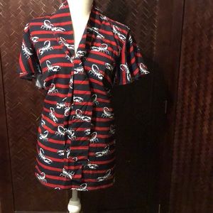 Eloquii red and blue top with scorpions, size 14